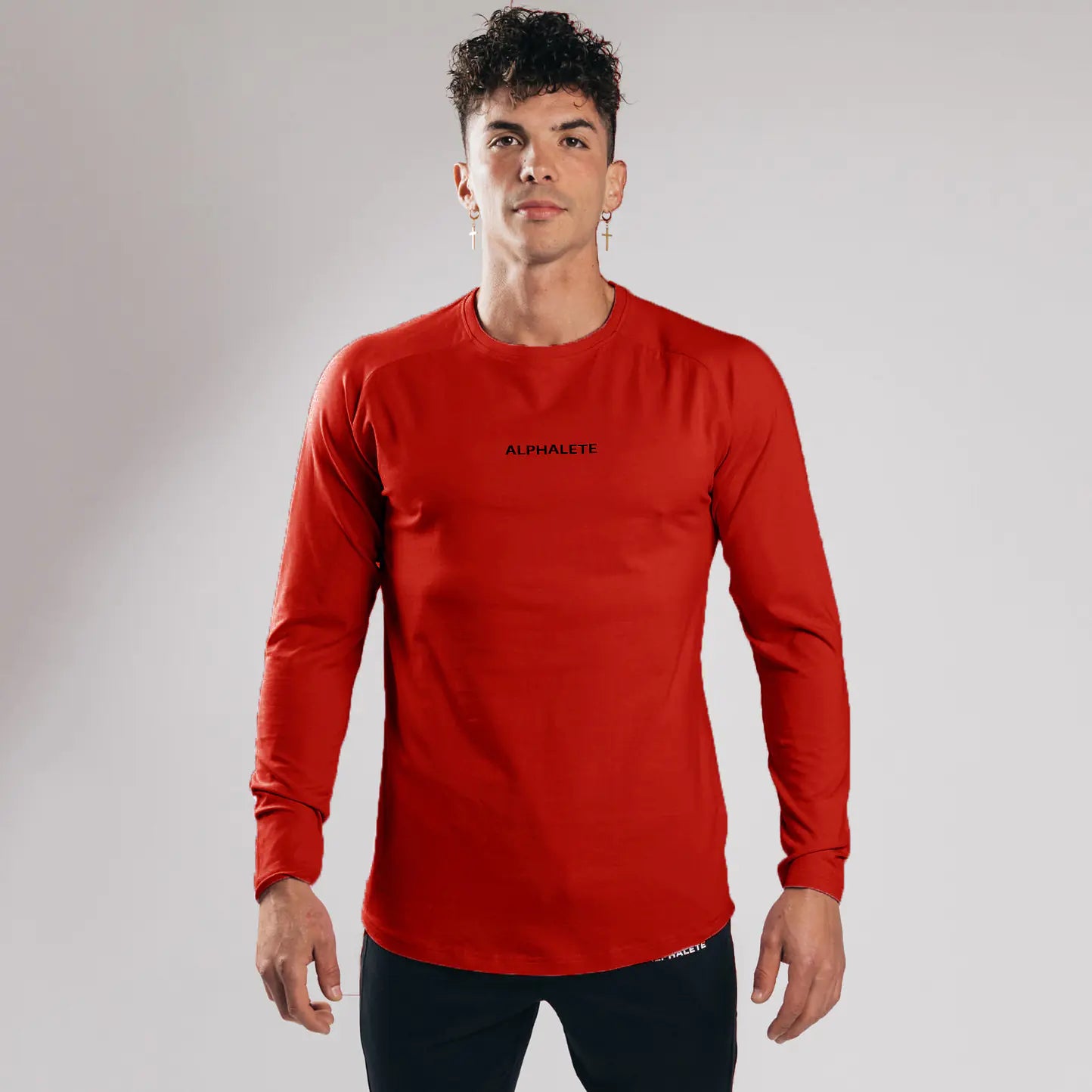 Slim Fit Elastic Cotton Long Sleeve T-Shirt