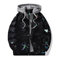 Plus Size Men's Hooded Bomber Windbreaker Jacket