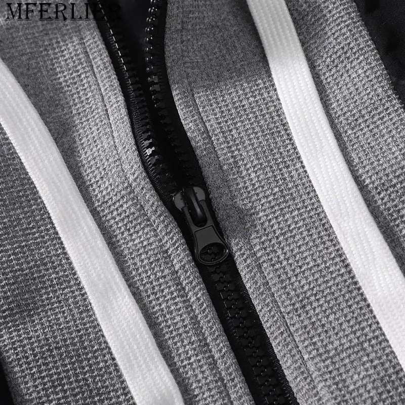 Plus Size Men's Hooded Bomber Windbreaker Jacket