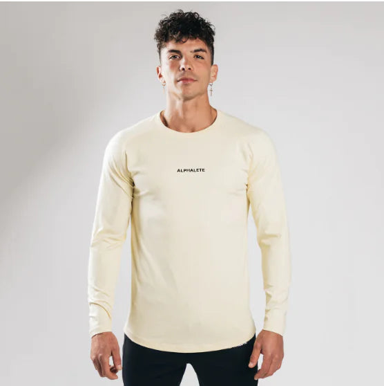 Slim Fit Elastic Cotton Long Sleeve T-Shirt