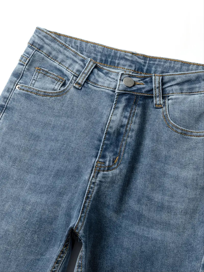 Vintage High Waist Slit Flared Bootcut Jeans for Women