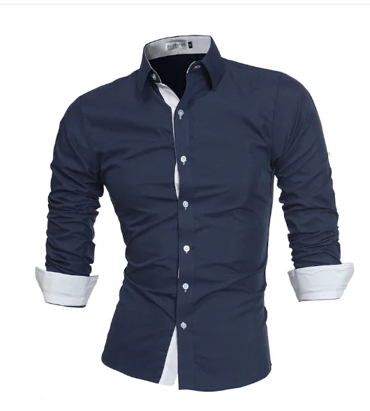 Men's Casual Slim Fit Long Sleeve Shirt 5226