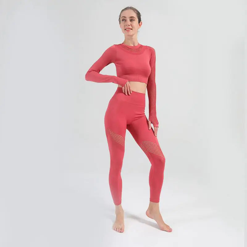 Autumn Yoga Suit for Women with Hollow Design