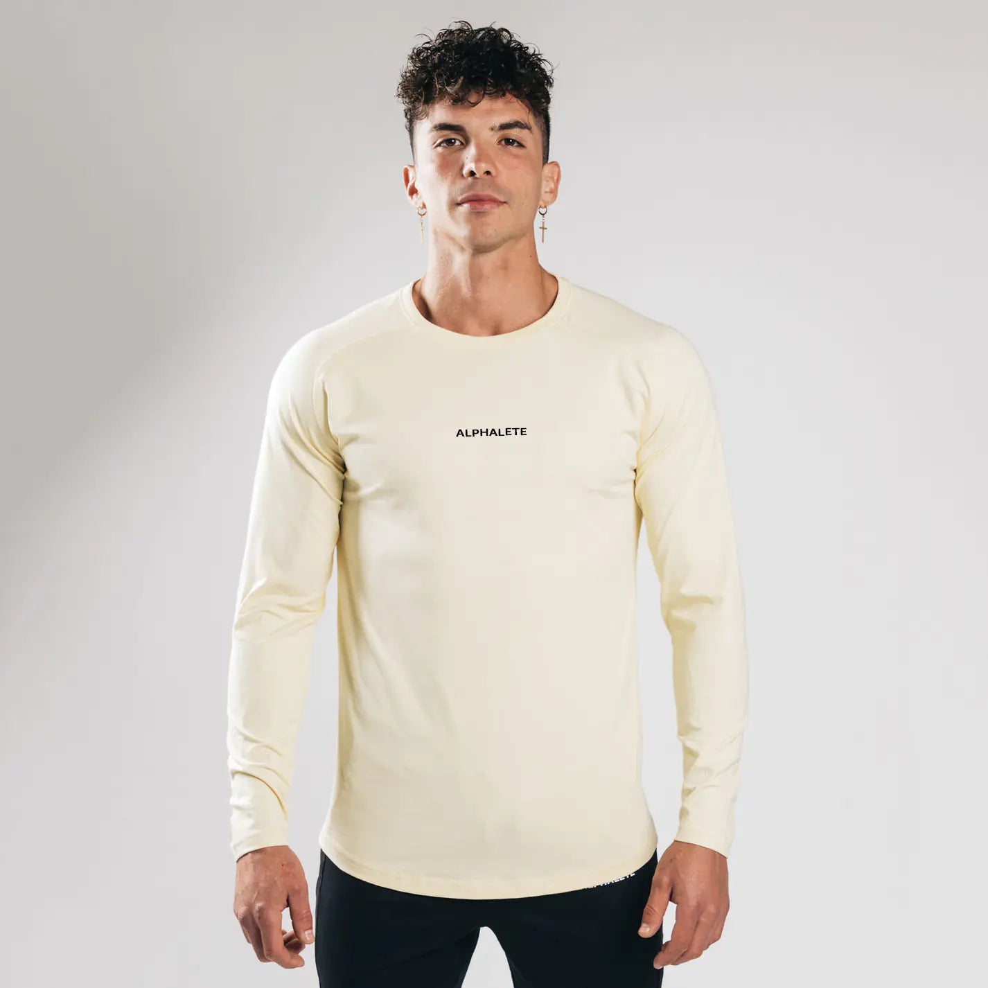 Slim Fit Elastic Cotton Long Sleeve T-Shirt