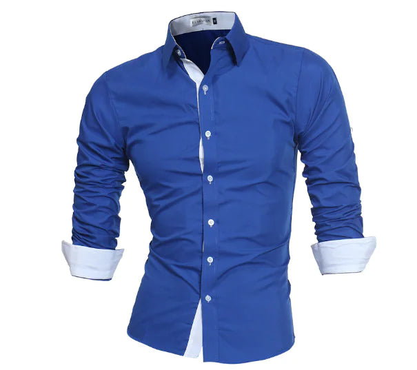 Men's Casual Slim Fit Long Sleeve Shirt 5226