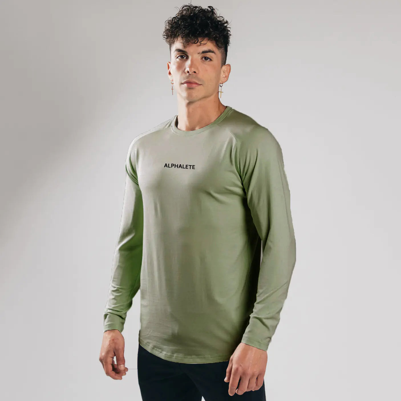 Slim Fit Elastic Cotton Long Sleeve T-Shirt