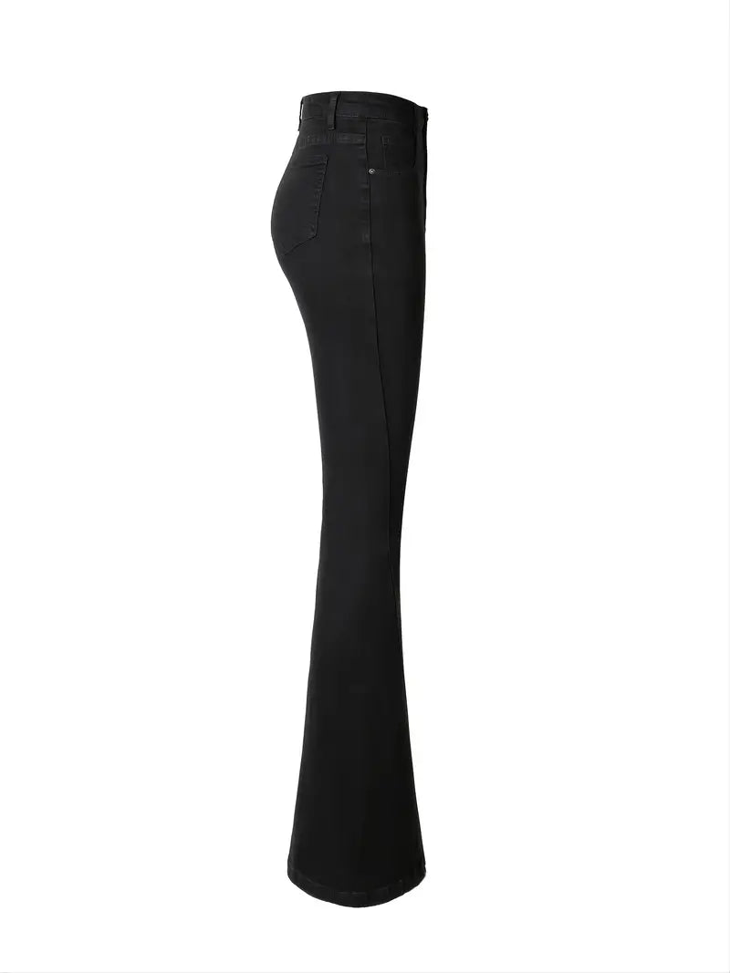 Vintage High Waist Slit Flared Bootcut Jeans for Women