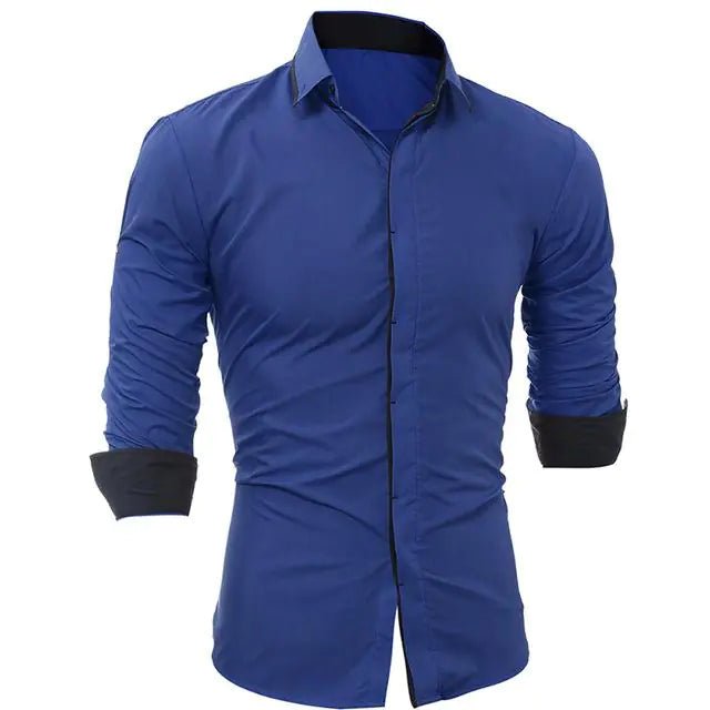 Men's Casual Slim Fit Long Sleeve Shirt 5226