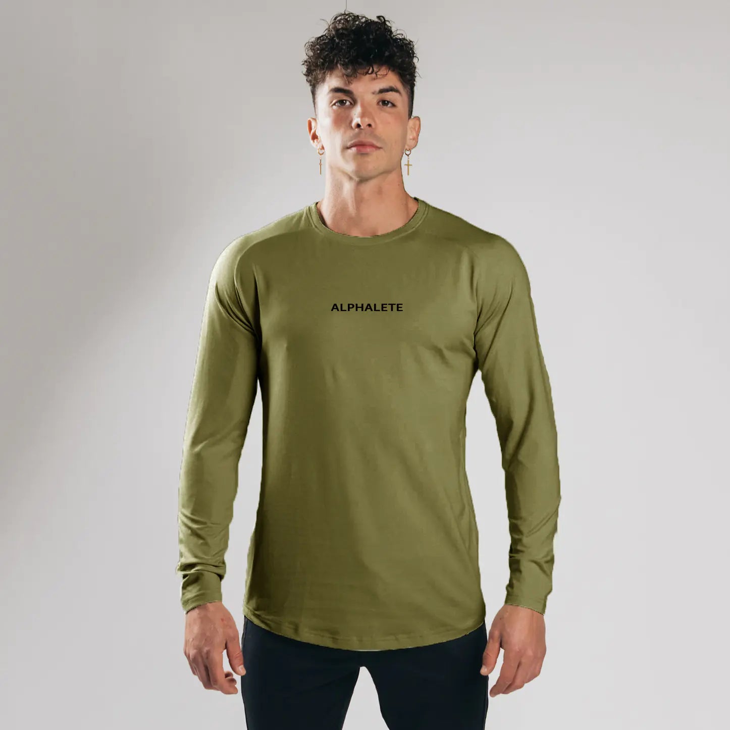 Slim Fit Elastic Cotton Long Sleeve T-Shirt
