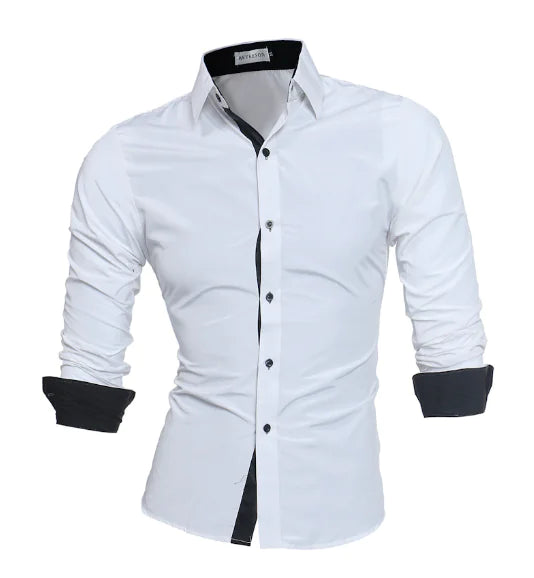 Men's Casual Slim Fit Long Sleeve Shirt 5226