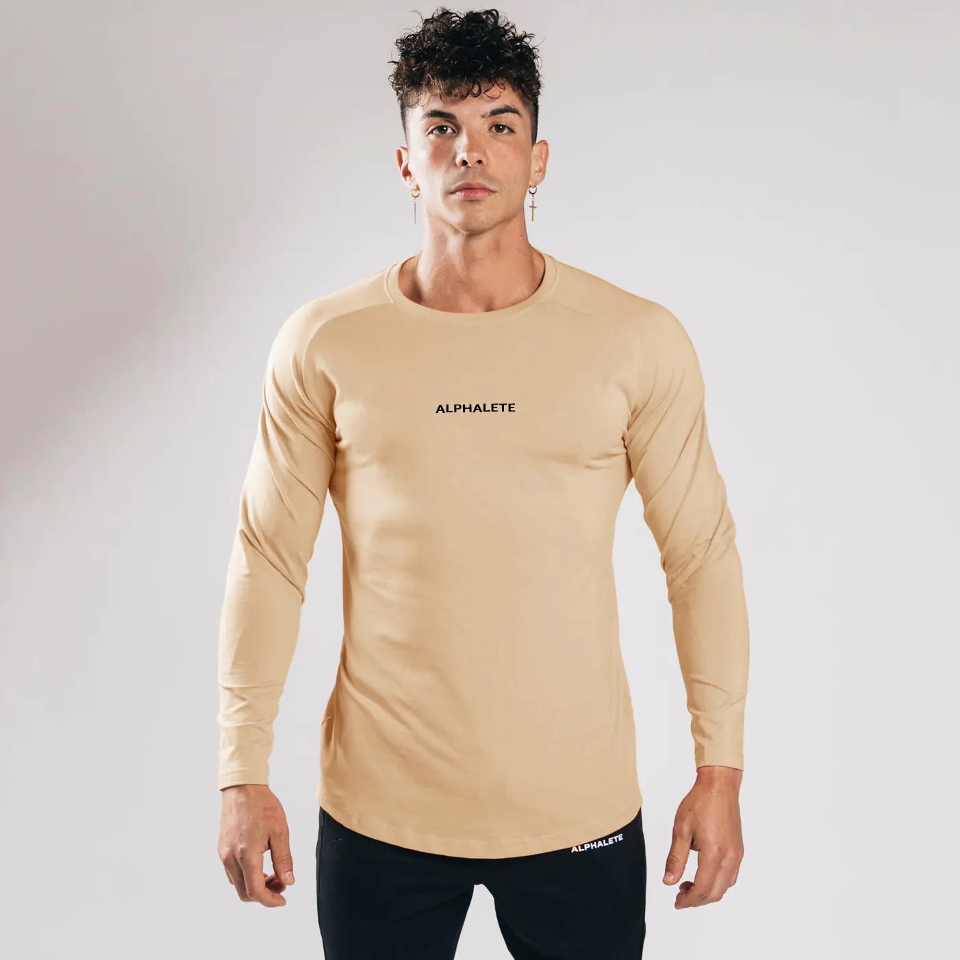 Slim Fit Elastic Cotton Long Sleeve T-Shirt